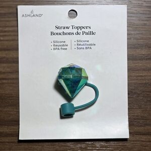 Ashland Teal Diamond Straw Topper